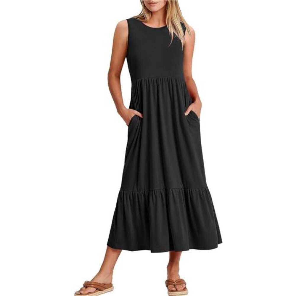 Women Summer Casual Sleeveless Crewneck